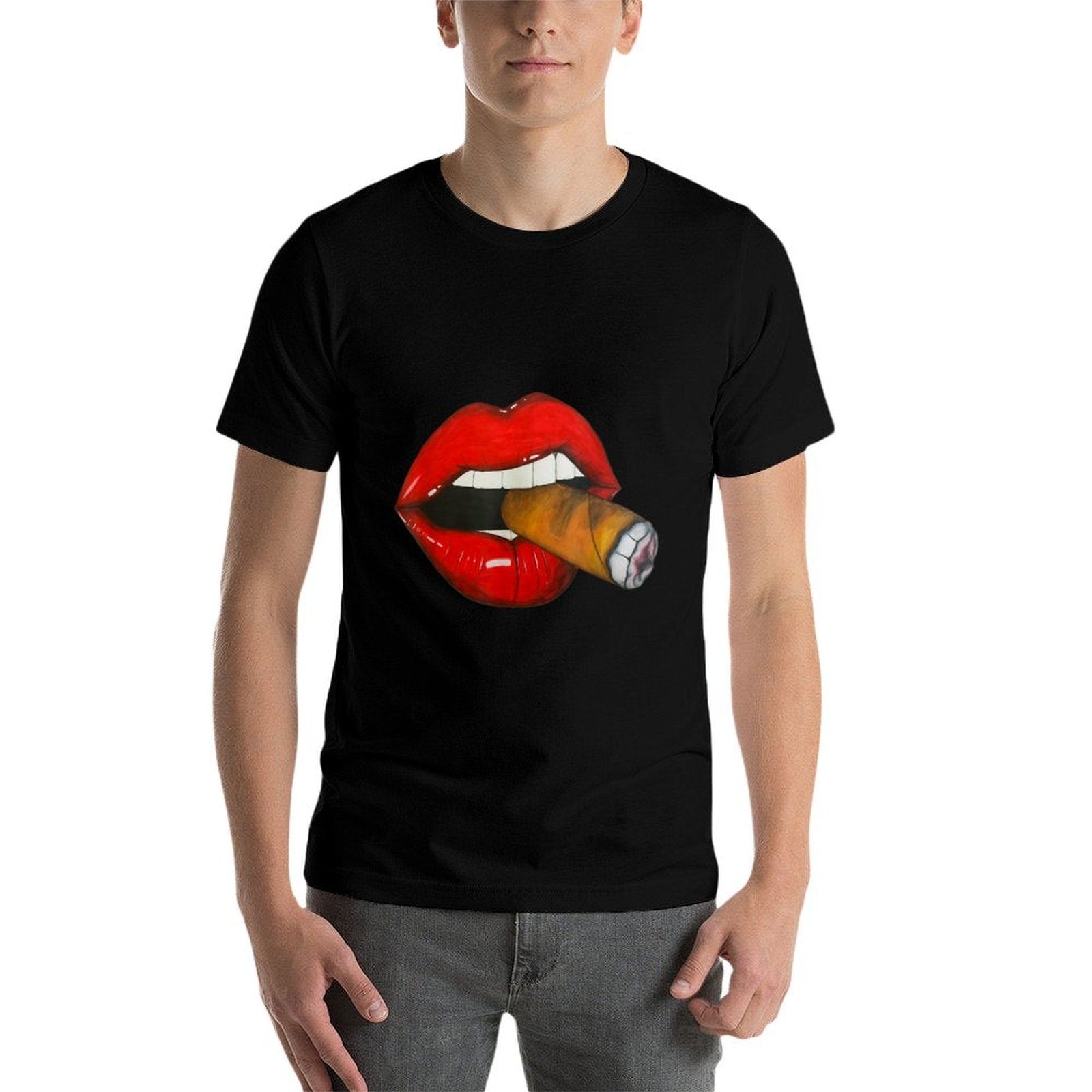 Sexy Women Smoking Cuban Cigar Red Lips Smoking  Vintage-inspired T-Shirt