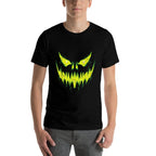 Scary Pumpkin Jack O Lantern Face Halloween Men Boys Kids  Rolled Sleeves T-Shirt