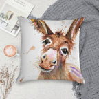 Cute Donkey Face Soft Washable Throw Pillow