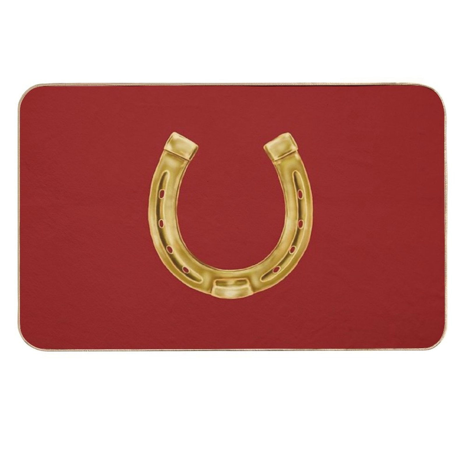 Cowboy Luck Horseshoe Art  Easy Maintenance Bath Mat