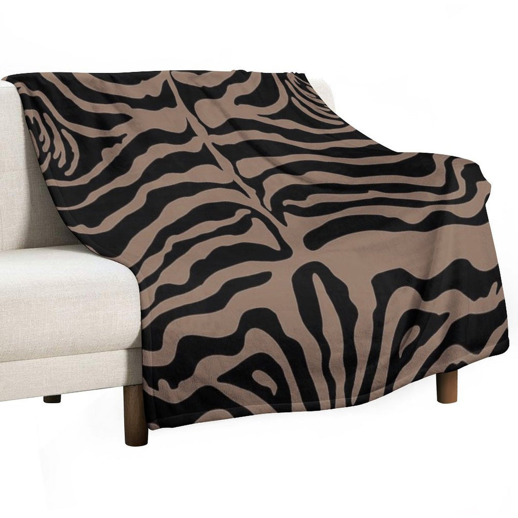 Tiger Pattern in Black And Gold Compact Throw Blanket