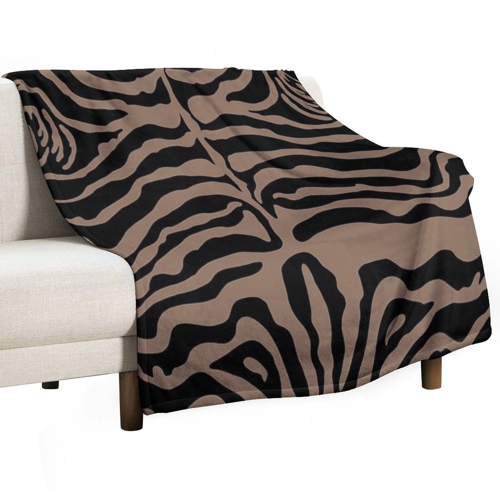 Tiger Pattern in Black And Gold Compact Throw Blanket