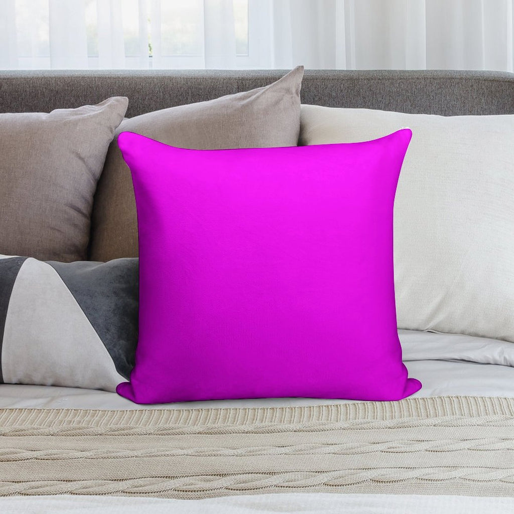 PLAIN SOLID MAGENTA FUCHSIA PINK-100 PINK AND CORAL  SHADES ON OZCUSHIONS ON ALL PRODUCTS Soft High-Density Material Throw Pillow