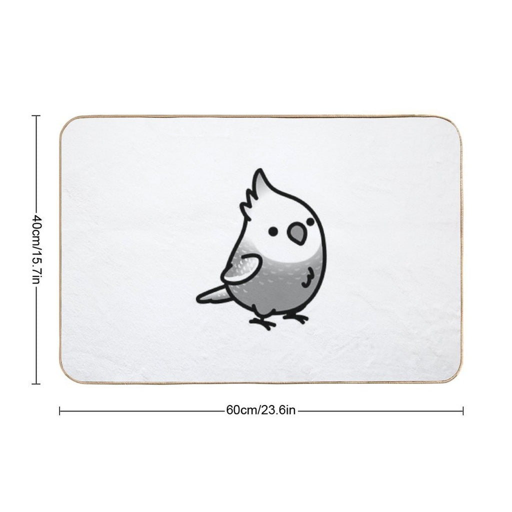Chubby White-faced Pearl Cockatiel  High-Traffic Bath Mat
