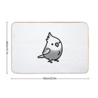 Chubby White-faced Pearl Cockatiel  High-Traffic Bath Mat