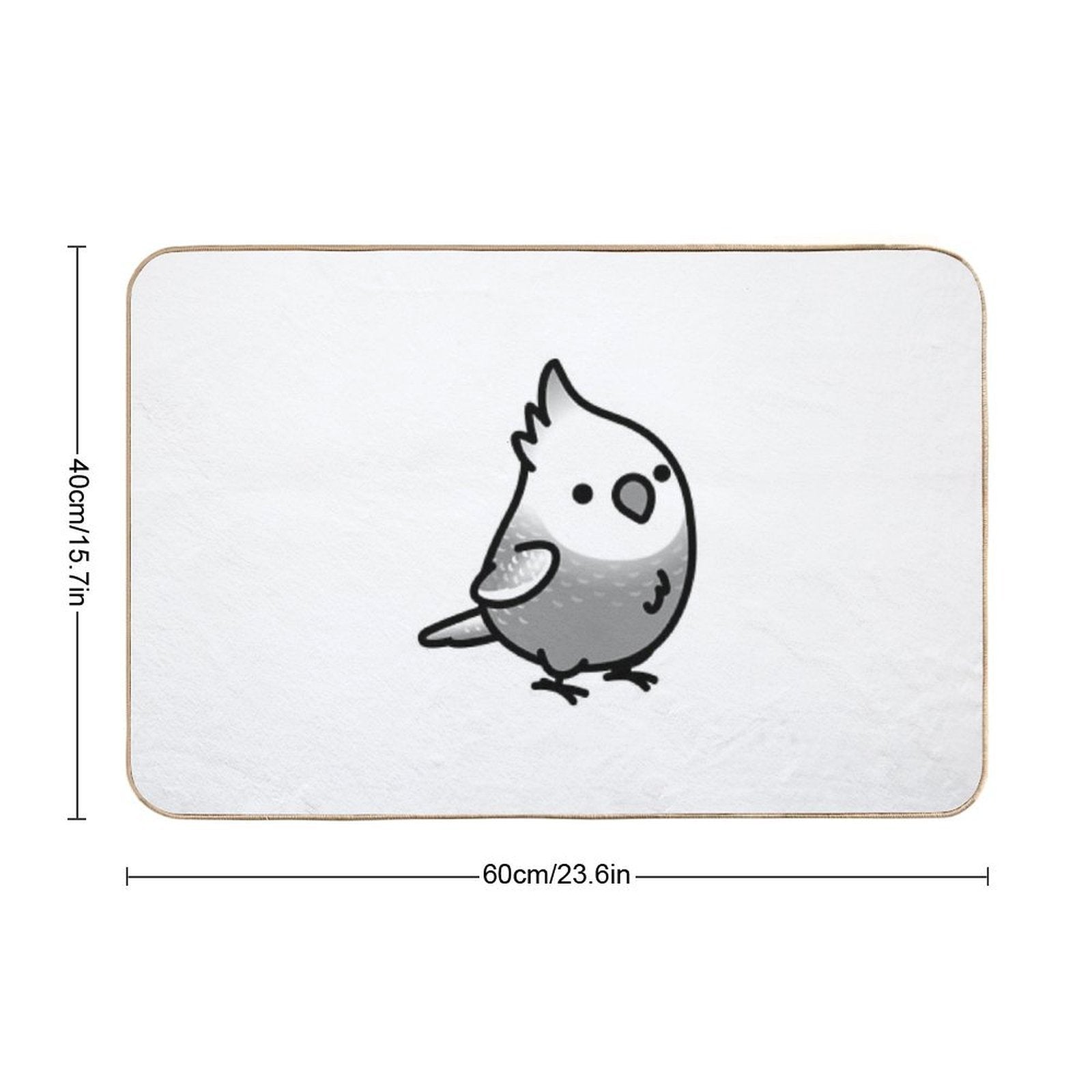 Chubby White-faced Pearl Cockatiel  High-Traffic Bath Mat
