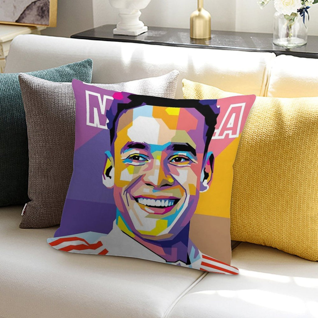 Jamal Musiala in WPAP Style Soft Shrink-Resistant Throw Pillow