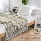 Vintage Malta Map Lightweight Throw Blanket