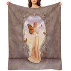 Citrine Birthstone Fairy Travel-friendly Throw Blanket