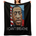 George Floyd (white on Black) Quick-dry Throw Blanket