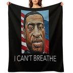 George Floyd (white on Black) Quick-dry Throw Blanket