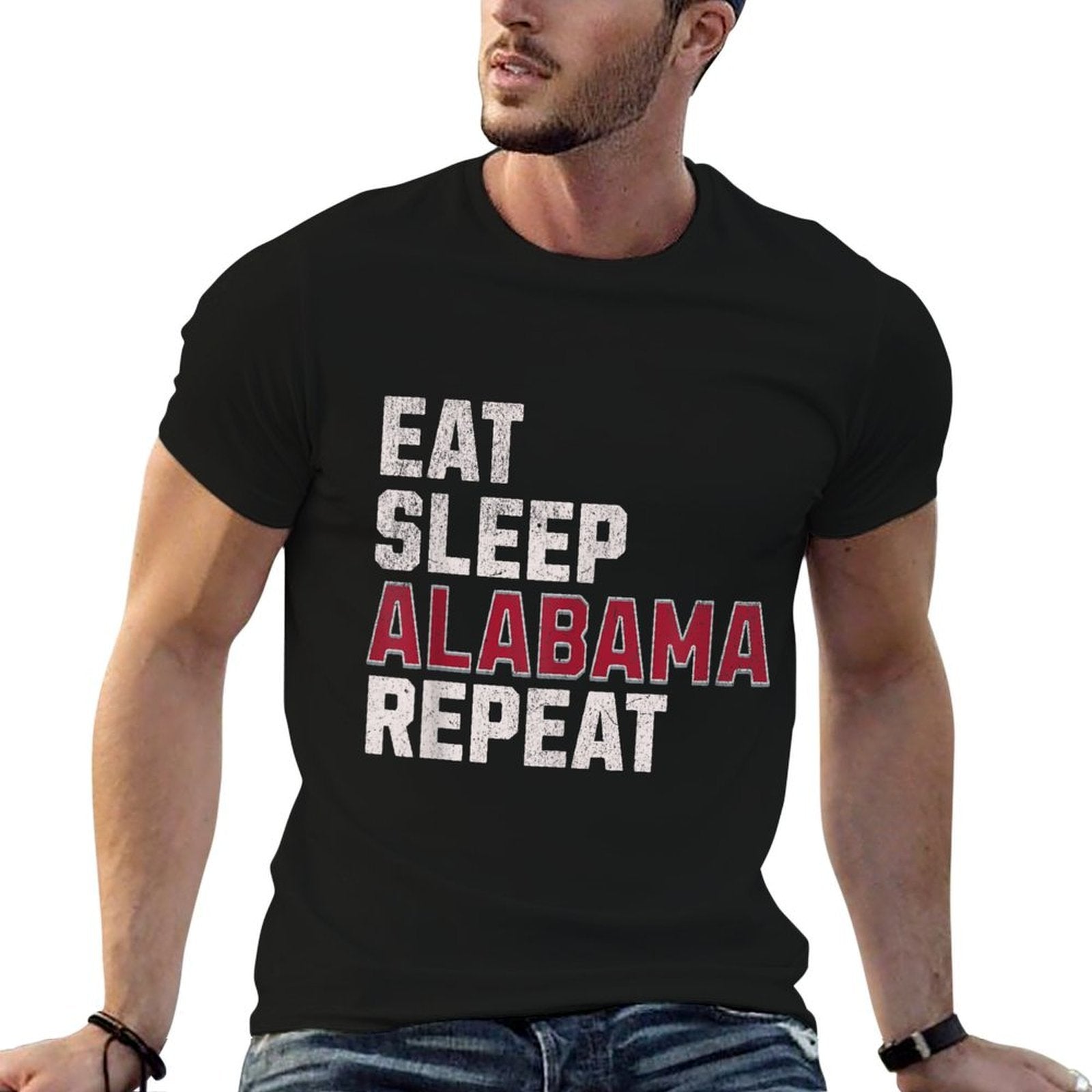 Funny Eat, Sleep, Alabama, Repeat  Alabama Fan  Moisture-wicking T-Shirt