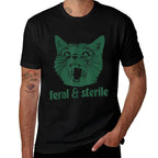 Feral And Sterile Funny Cat Hysterectomy Uterus Womens Joke Comfortable T-Shirt