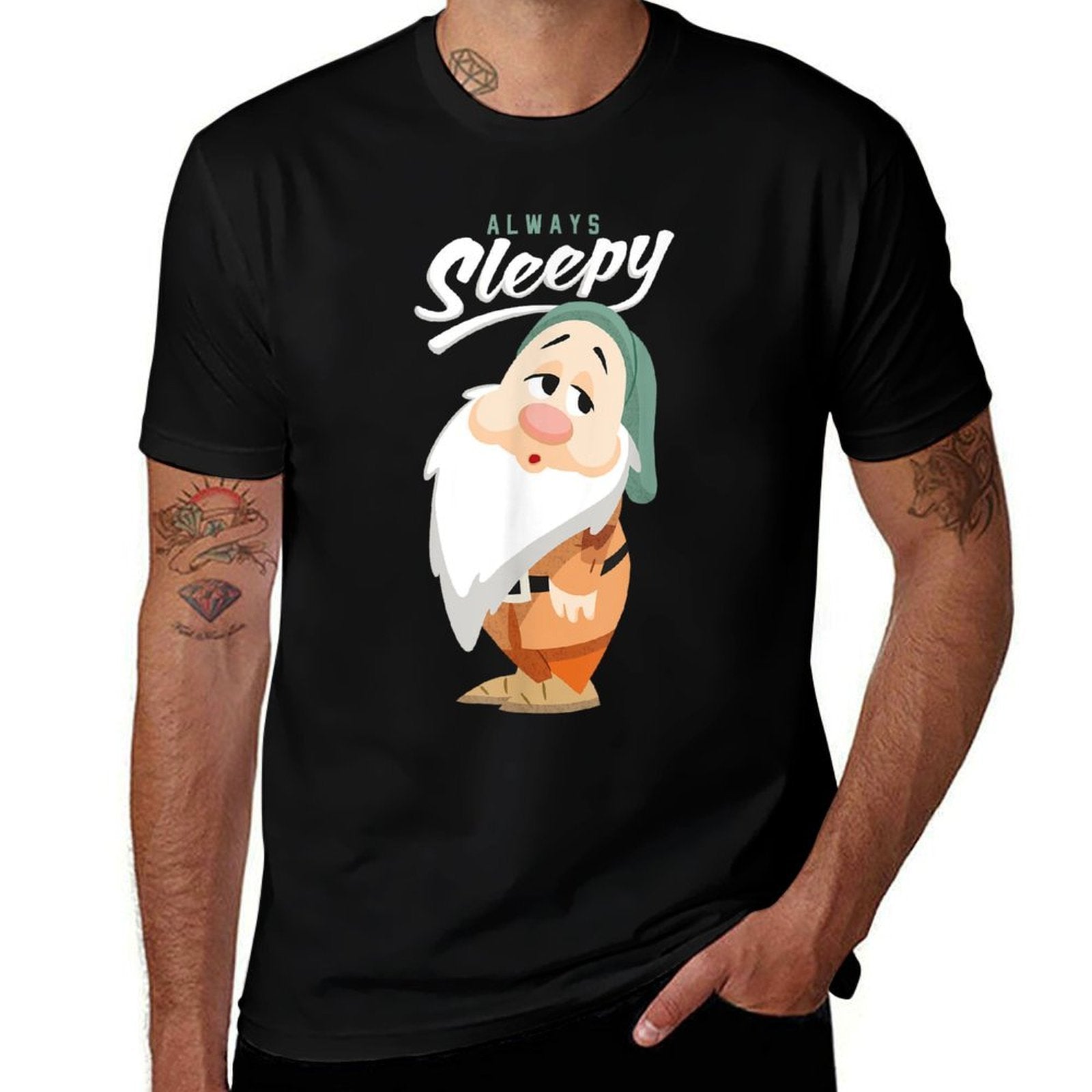 Disney Snow White And The Seven Dwarfs Always Sleepy  Eco-friendly Material T-Shirt