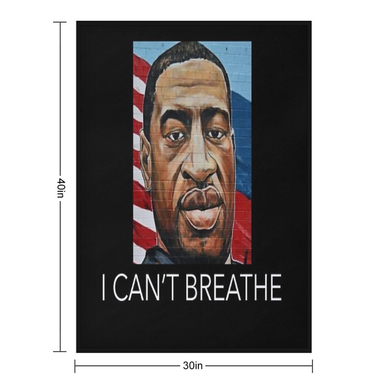 George Floyd (white on Black) Quick-dry Throw Blanket