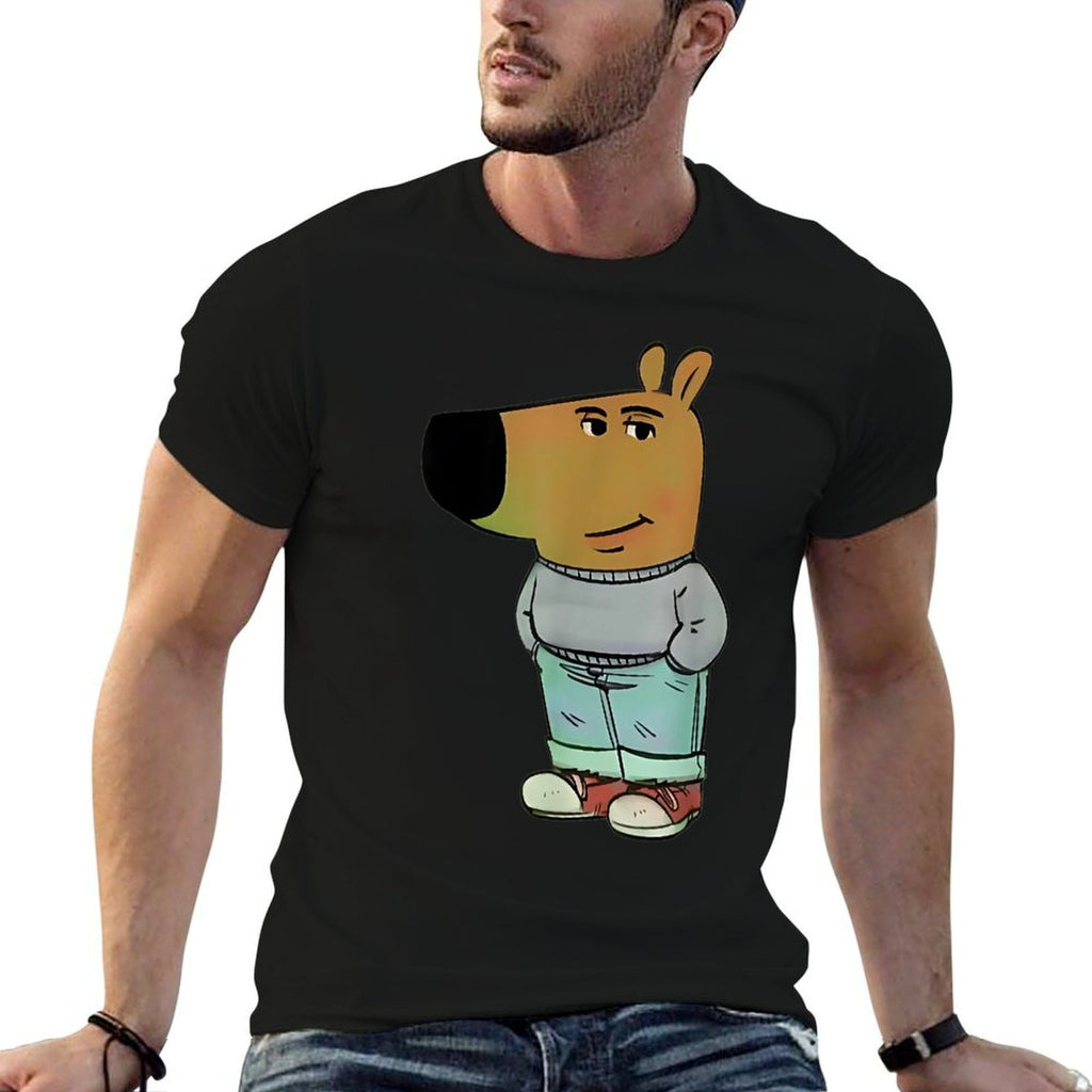 Funny Gen Alpha Chill Guy Meme Dog Cool Internet Statement  Cotton T-Shirt