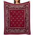 Bandana Burgundy Gift-ready Throw Blanket