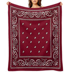 Bandana Burgundy Gift-ready Throw Blanket