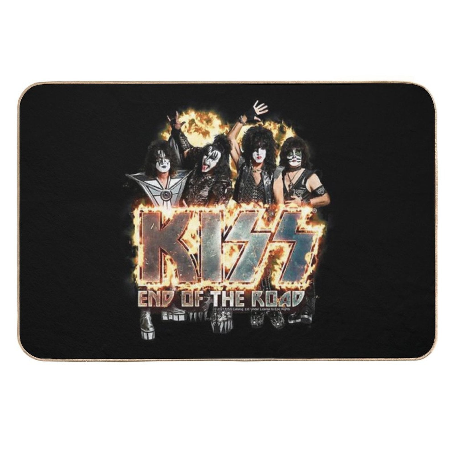 KISS ® The Band - End of The Road on Fire Logo  Absorbent Bath Mat