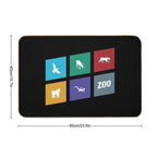 Minimalist Animals Board Game  Non-Slip Bath Mat