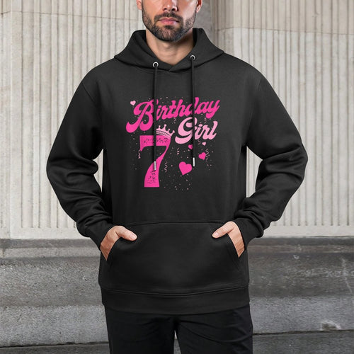 7th Birthday Girl Crown 7 Years Old Bday All-Day Comfort Hoodie