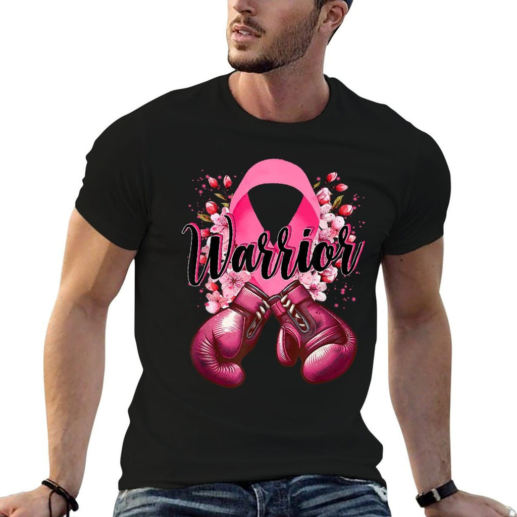 Warrior Boxing Gloves Pink Ribbon Breast Cancer Awareness  Quick-drying T-Shirt
