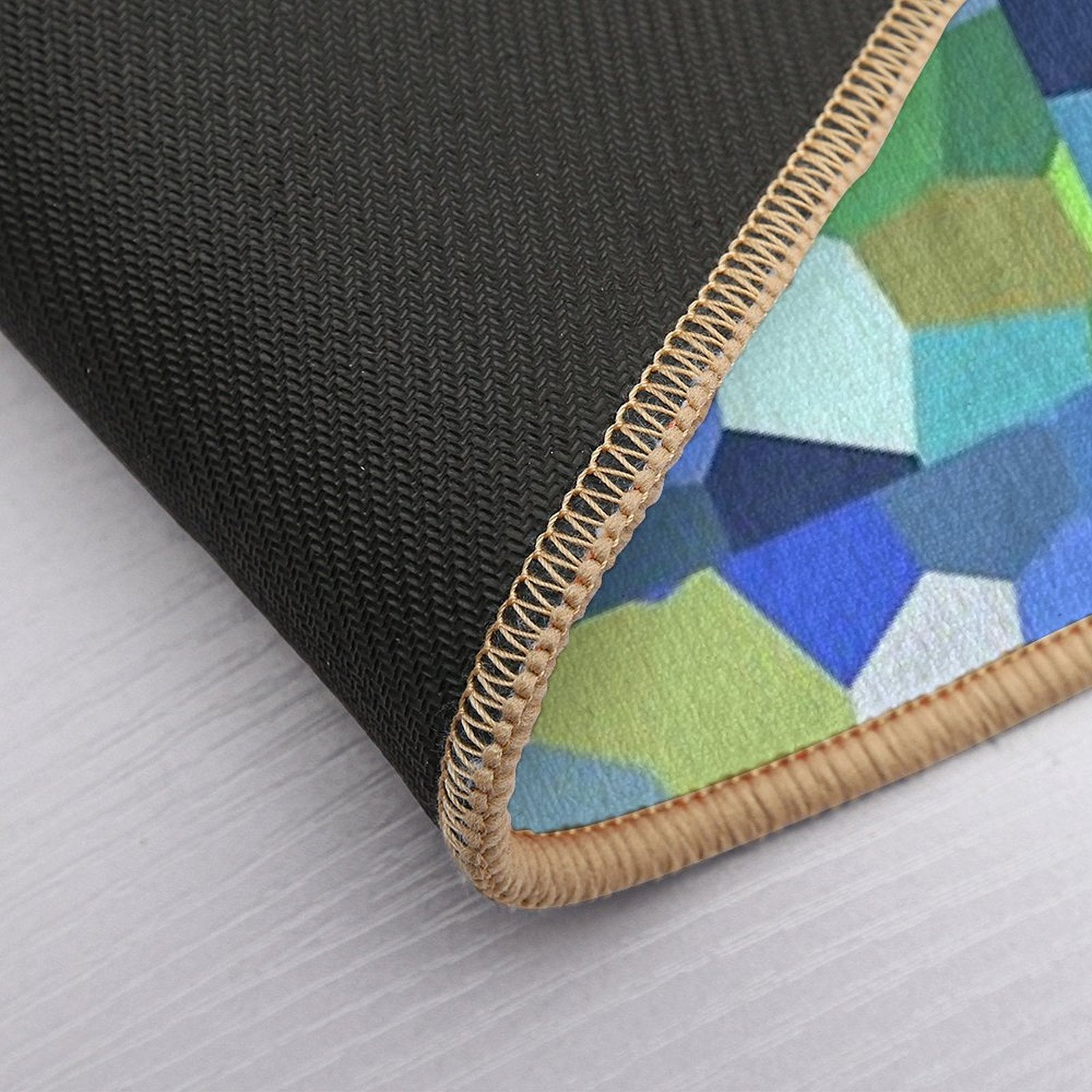 Colorful Mosaic Decorative Artwork IV  Fade-Resistant Bath Mat