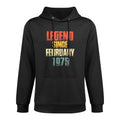 Vintage 50th Birthday Legend Since February 1975 50 Year Breathable Fabric Hoodie