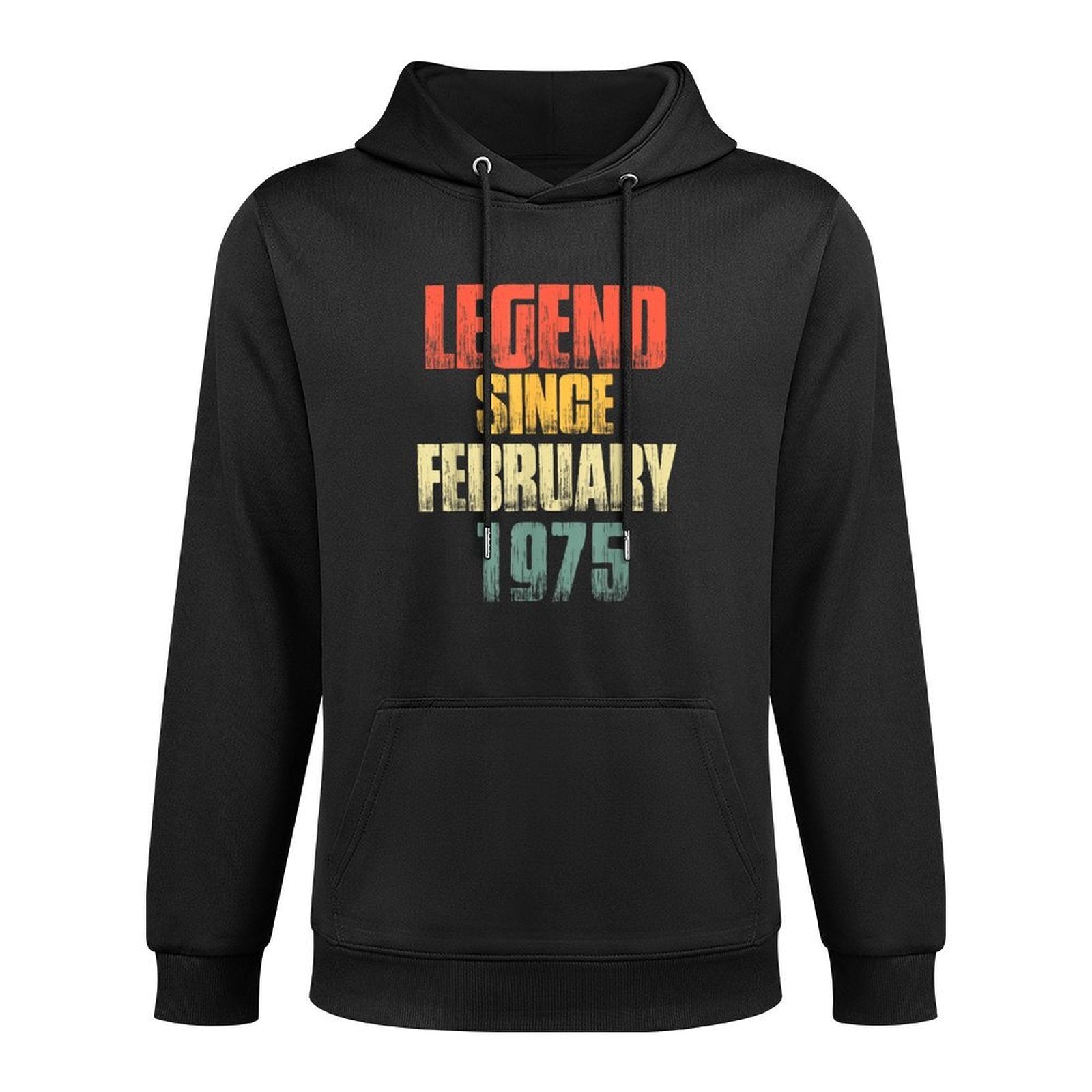 Vintage 50th Birthday Legend Since February 1975 50 Year Breathable Fabric Hoodie
