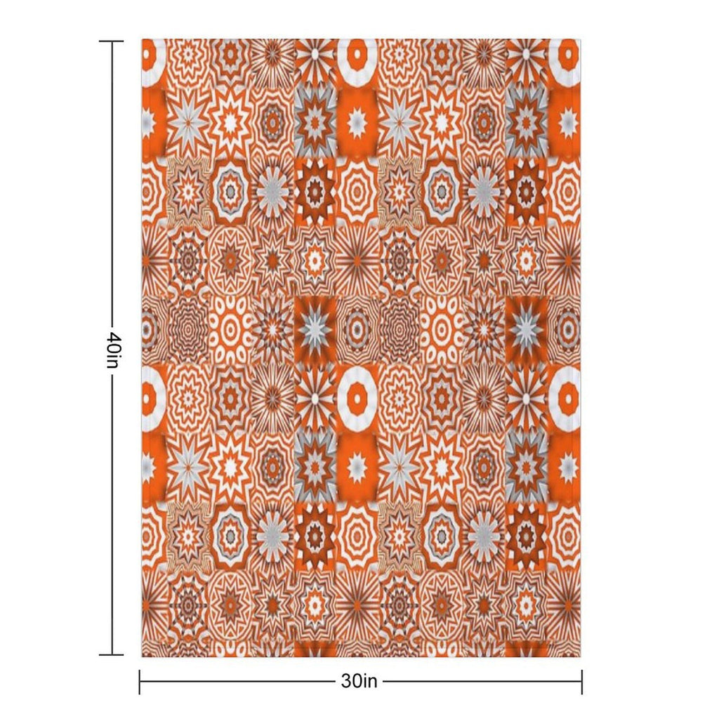 Candycane Mandala Quilt Pattern Abstract Boho Bohemian Hippy Hippie Vivid Multi-functional Throw Blanket