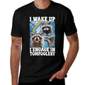 Silly Raccoon Funny Oddly Specific Meme Unisex-Adults Meme Black Small  Rolled Sleeves T-Shirt
