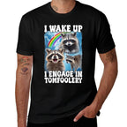 Silly Raccoon Funny Oddly Specific Meme Unisex-Adults Meme Black Small  Rolled Sleeves T-Shirt