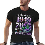 Womens 76th Birthday Floral Made in 1949 Gifts 76 Years Old  Lightweight T-Shirt