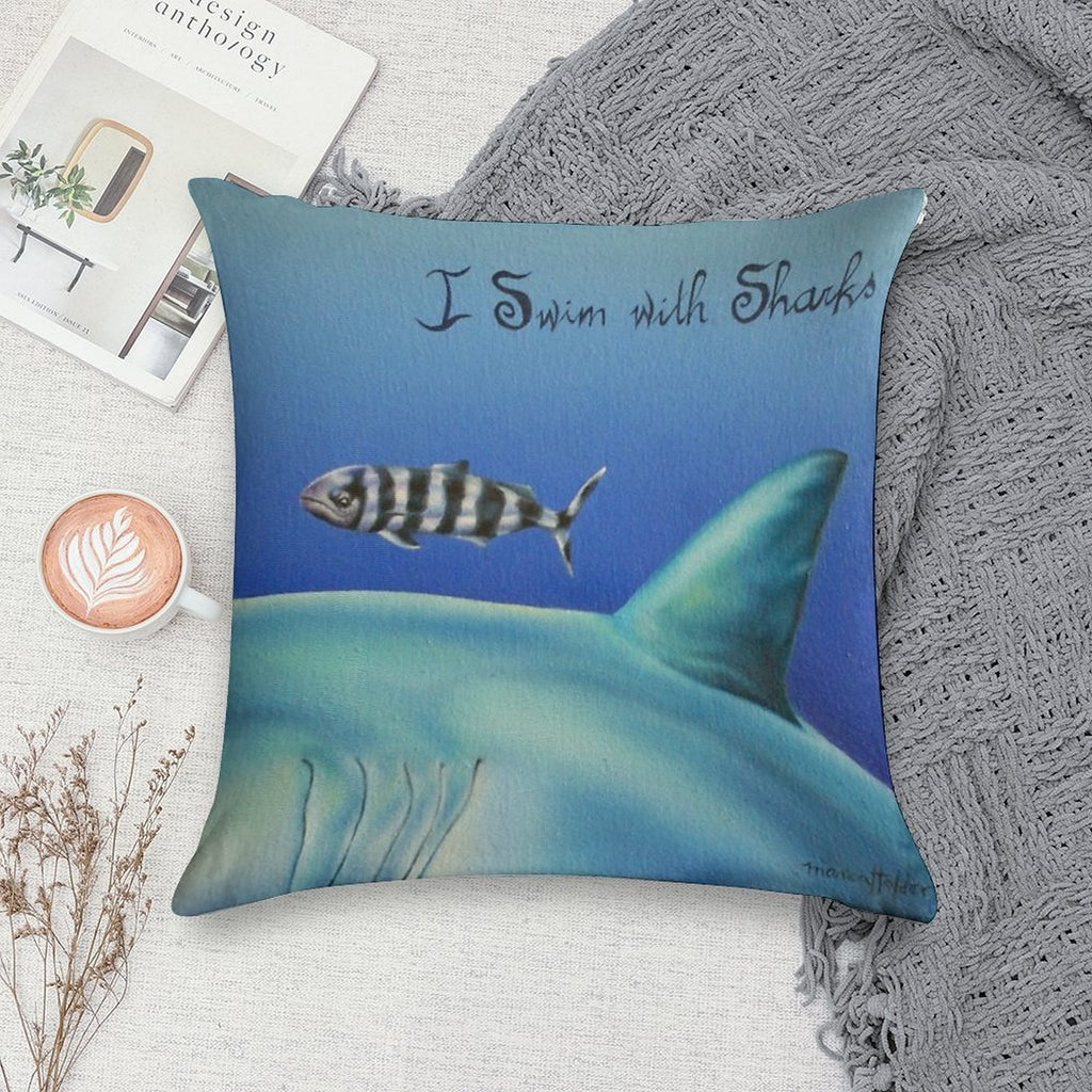 Pilot Fish I Swim with Sharks Soft Multiple Sizes Throw Pillow