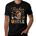 Rodeo Uncle Western Cowboy Birthday Matching Family  Oversized Silhouette T-Shirt