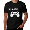 Player 1  2 Matchings for Video Gamers  Ribbed Collar T-Shirt