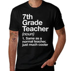 7th Grade Teacher Definition Funny Back To School First Day  Oversized Silhouette T-Shirt