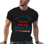 Im Just Here For The Snacks Funny Baseball Season Softball  Polyester Blend T-Shirt