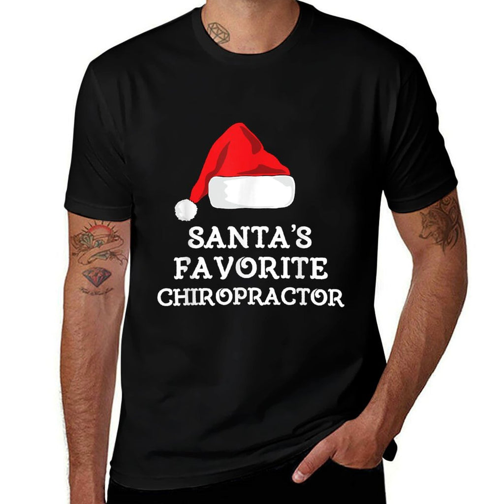 Santas Favorite Chiropractor Christmas Funny Chiropractic  Oversized Silhouette T-Shirt