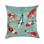 Le Ballet Des Carpes Koi Soft Home Decor Throw Pillow