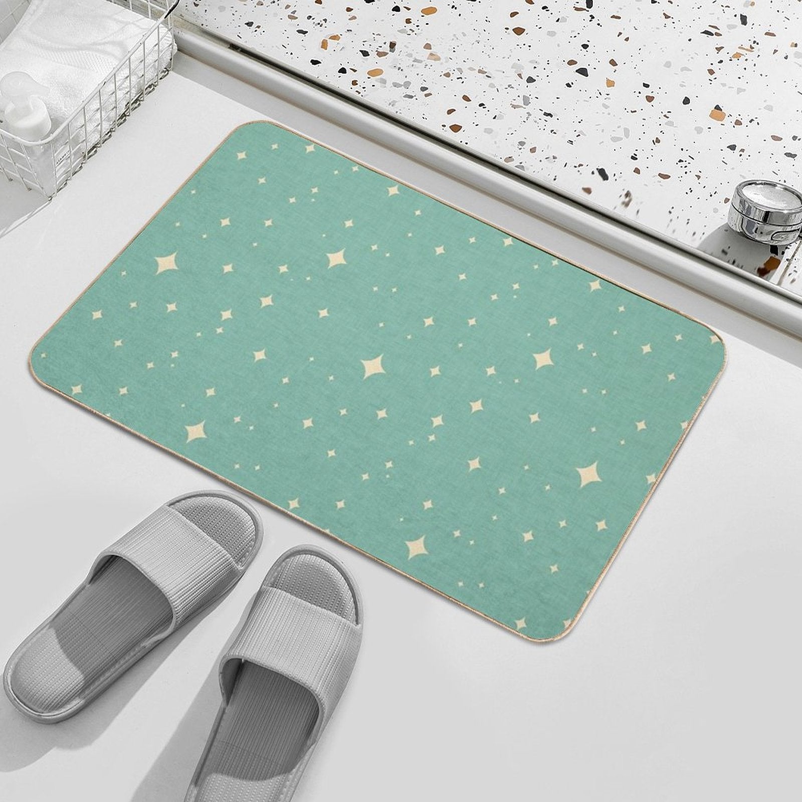 Starburst Light Blue  Eco-Friendly Bath Mat