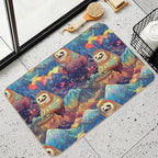 Happy Sloth Shaman - Sloth Nouveau Pattern  Long-Lasting Bath Mat
