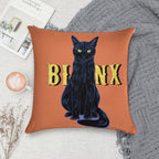 Black Cat Binx Halloween Soft Reinforced Edging Throw Pillow