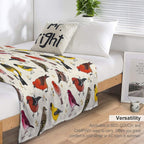North American Finches Plush Throw Blanket
