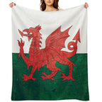 Old Classic Welsh Flag Wales Lightweight Throw Blanket