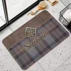 Outlander - Leather And Tartan with Metal Flower Accent  Rapid-Drying Bath Mat