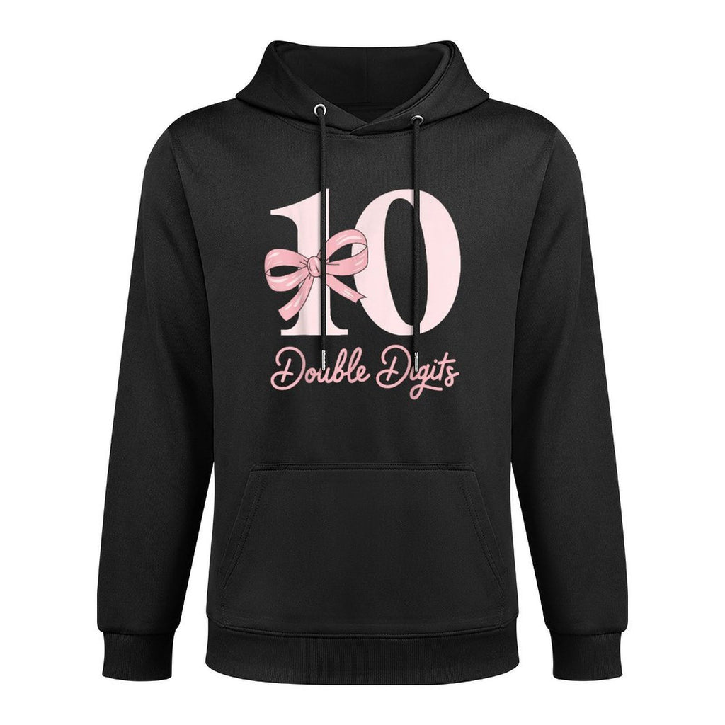 10 Double Digits 10th Birthday Girl Coquette 10 Year Old Colorfast Hoodie