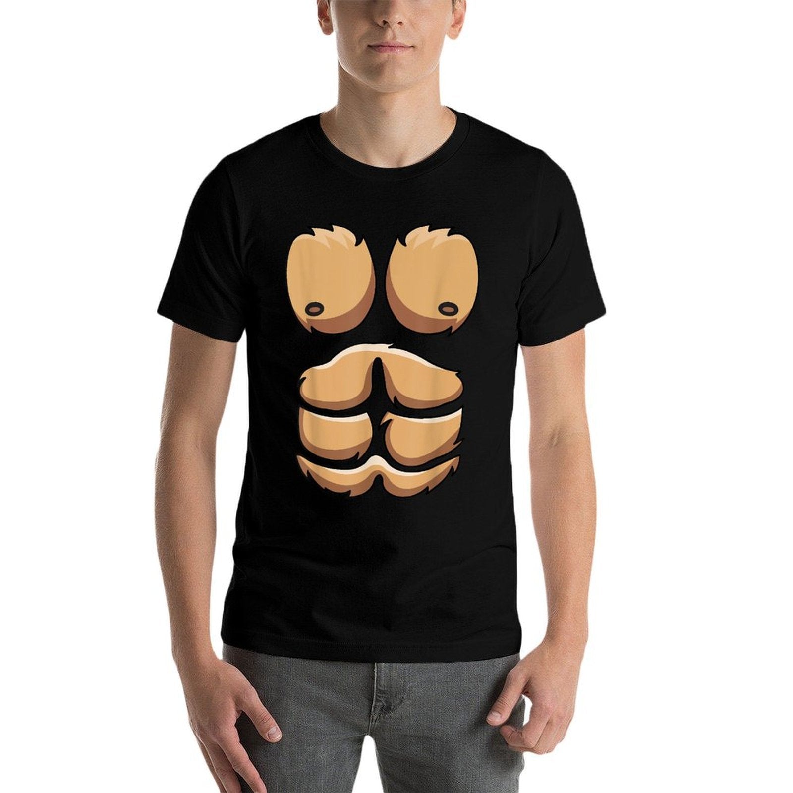 Funny Monkey Gorilla Chest Costume Halloween  Trendy Pattern T-Shirt