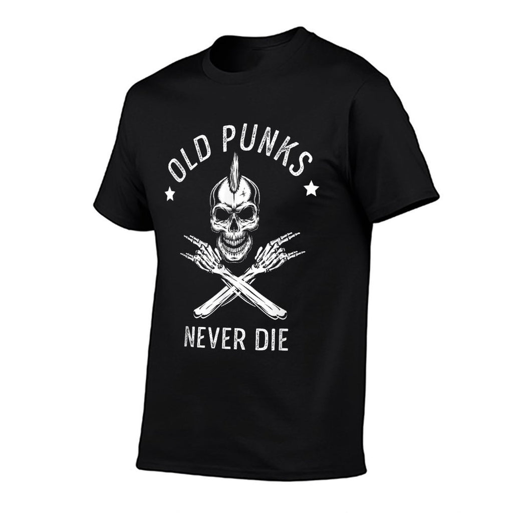 Old Punks Never Die Punker Rocker Subculture Skull Rocker  Easy-care T-Shirt