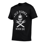 Old Punks Never Die Punker Rocker Subculture Skull Rocker  Easy-care T-Shirt